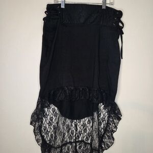 Black Lace High-Low Skirt XL